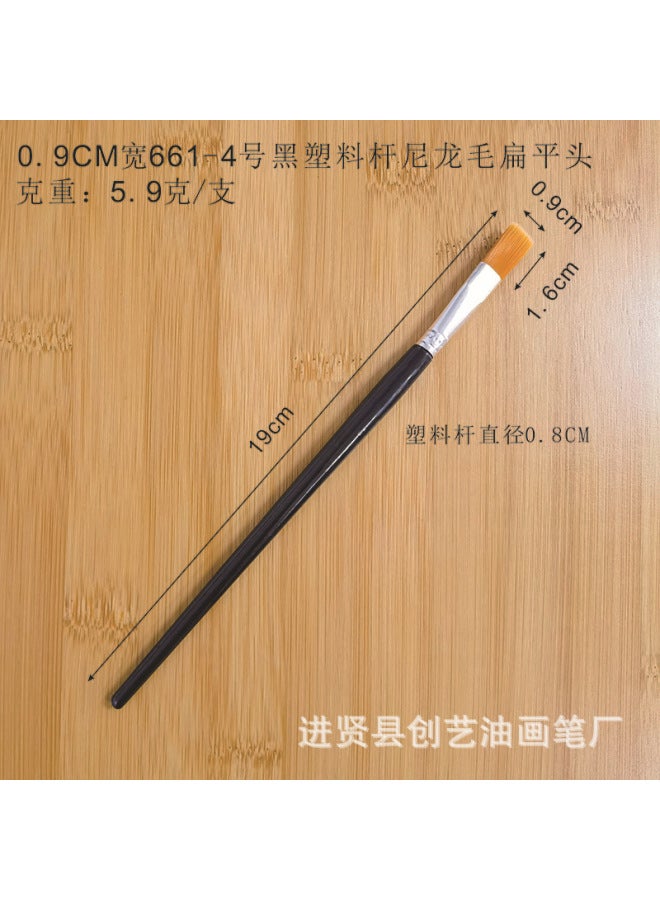 Chuangyi Acrylic Paint Pen Plastic Rod Digital Oil Painting Brush Flat Head Brush Gouline Brush Vinyl Doll Plaster Nylon Pen - Image 1
