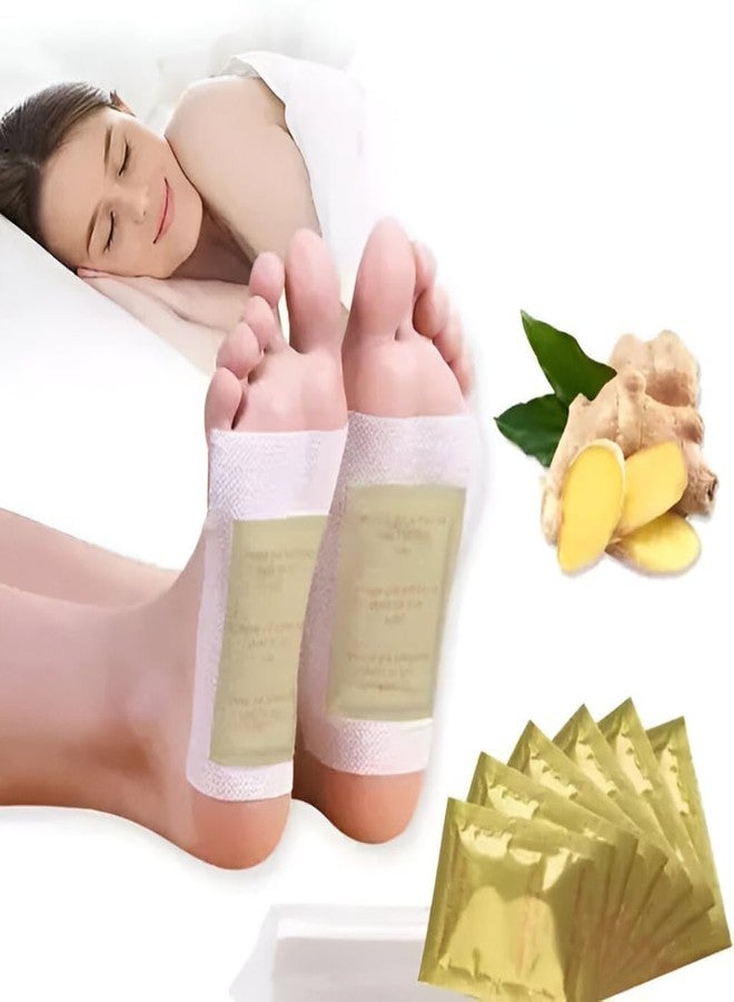 PARVY Organic Ginger Foot Detox Pads – 10 Pcs | Natural Cleansing Foot Patches to Remove Toxins, Promote Relaxation & Improve Sleep – Herbal Health Foot Patch - Image 1