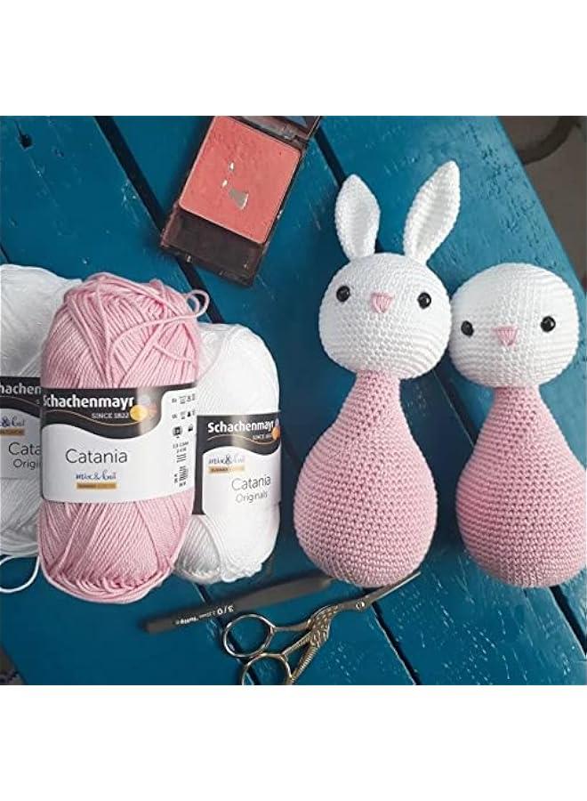 Arabest 【 Set of 2 Skeins 】 SMC Catania Originals 100% Mercerized Cotton Yarn, Total 3.52 Oz. Each 1.76 Oz (50g) / 136 Yrds (125 m) Amigurumi Yarn Fine-Sport 2 (263 Soft Apricot) - Image 4