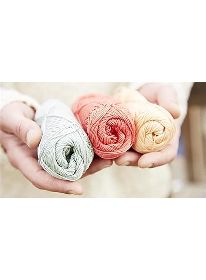 Arabest 【 Set of 2 Skeins 】 SMC Catania Originals 100% Mercerized Cotton Yarn, Total 3.52 Oz. Each 1.76 Oz (50g) / 136 Yrds (125 m) Amigurumi Yarn Fine-Sport 2 (263 Soft Apricot) - Image 5