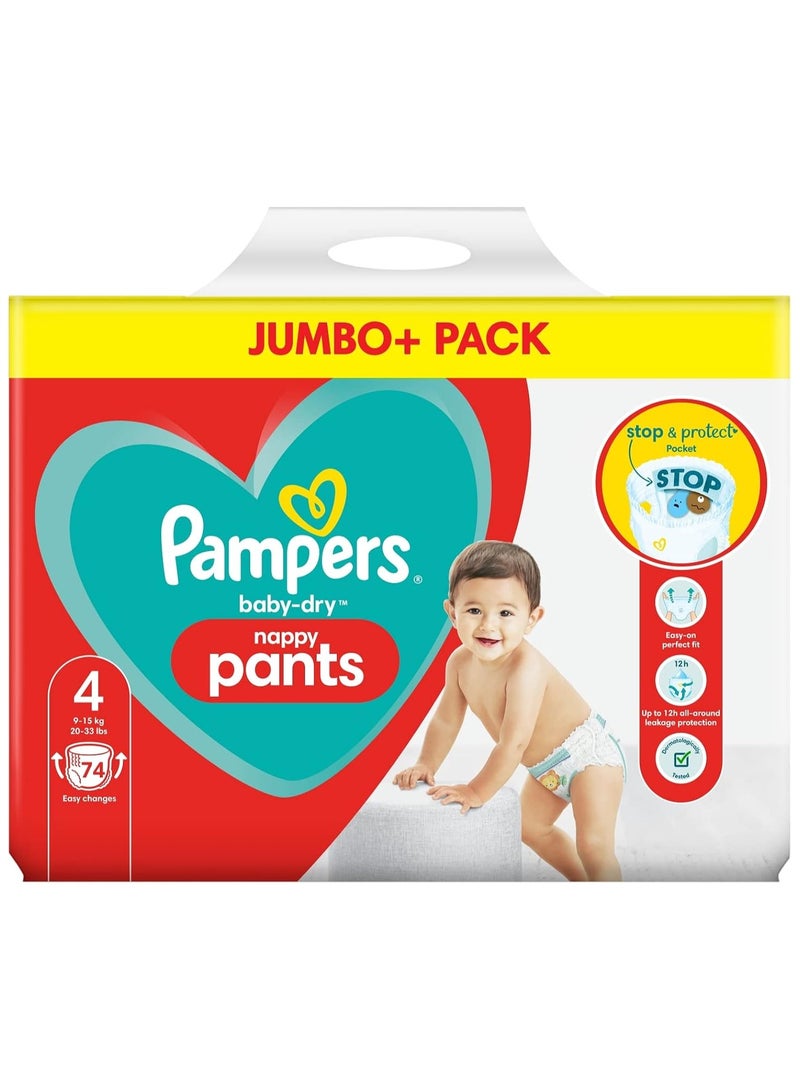Pampers Baby-Dry Nappy Pants Size 4 9kg-15kg (84 nappies)