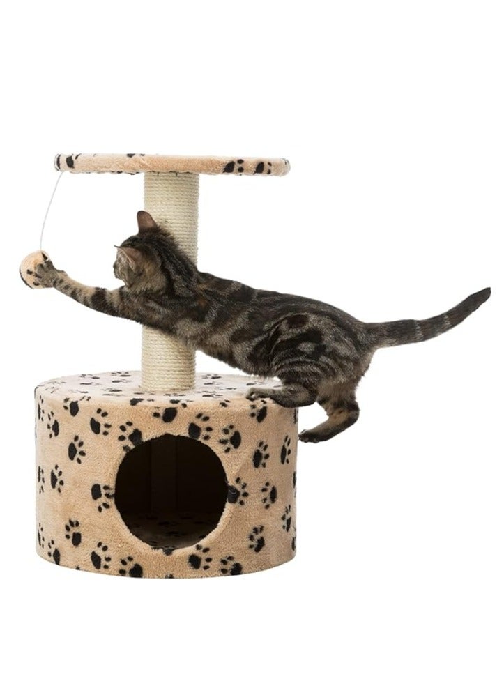 تريكسي شجرة القطط «توليدو» 43704، 61 سم من تريكسي، لون بيج بنمط كفوف القط - Image 1