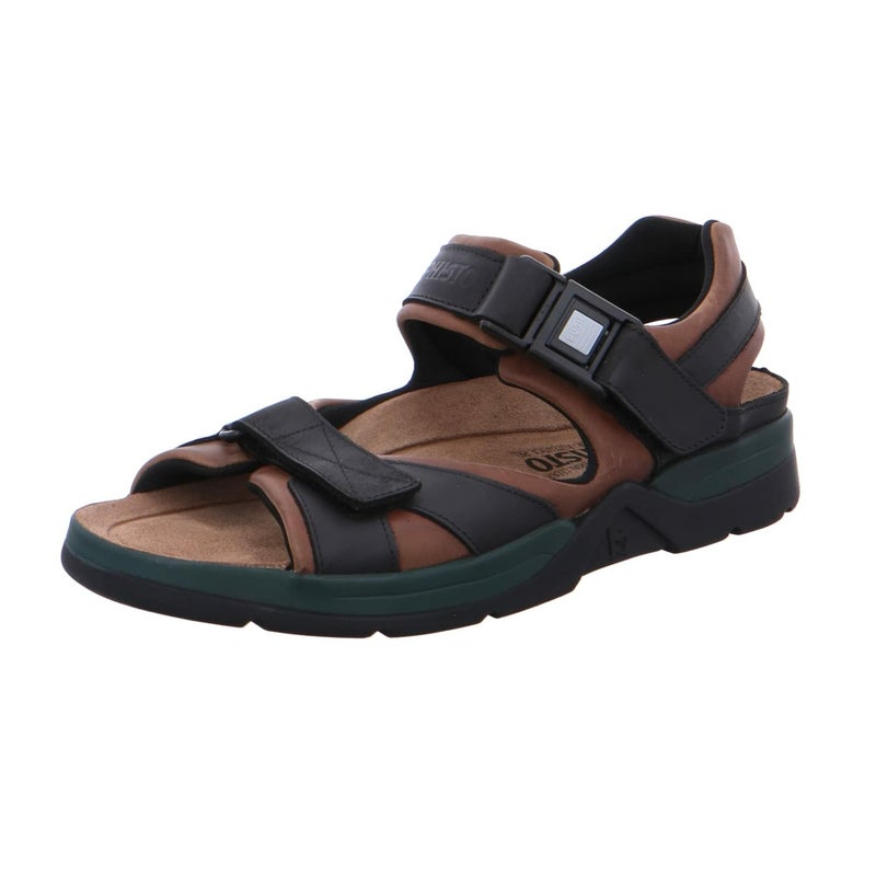 Mephisto Mens Shark Sandals Dark BrownBlack Waxy Leather 11 M US