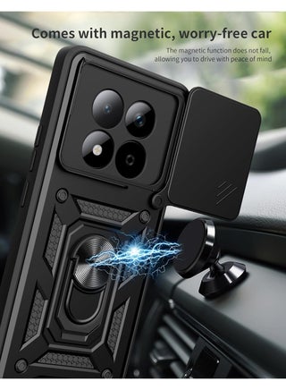for Redmi Note 15 Pro+ 5G / Xiaomi POCO M8 Pro 5G Case Cover, Slide Camera Lens Cover, Magnetic Ring Holder Kickstand Protective Phone Case for Redmi Note 15 Pro+ 5G / Xiaomi POCO M8 Pro 5G, Black - view 4