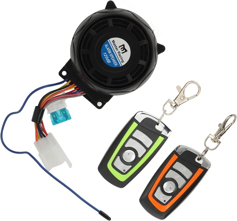 Motorcycle Alarm System, 125dB Loud Anti Theft Security System, Scooter Alarm with Double Color Remote Control for Scooter Ebike - Image 1