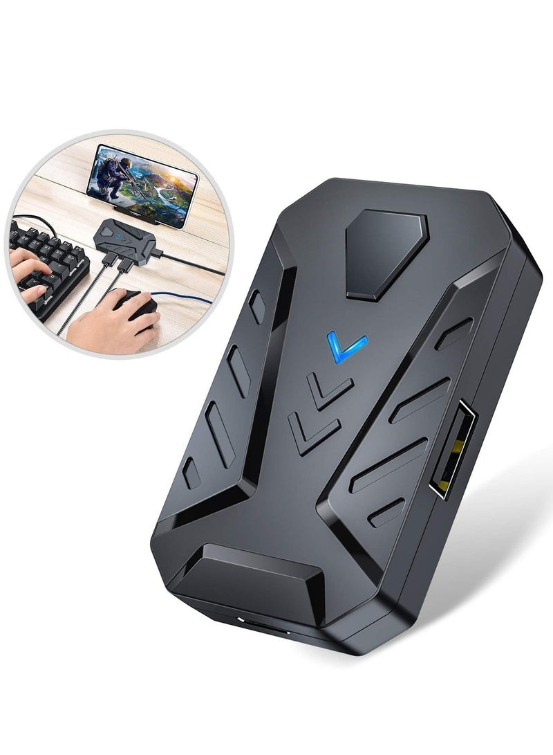 M MIAOYAN Half Hand Gaming Keyboard and Mouse Combo, 4 in 1 Mobile Game Combo Pack, Mobile Gamepad Controller, One Handed Gaming Keyboard, Mouse Converter, Adjustable Phone Stand - Image 2