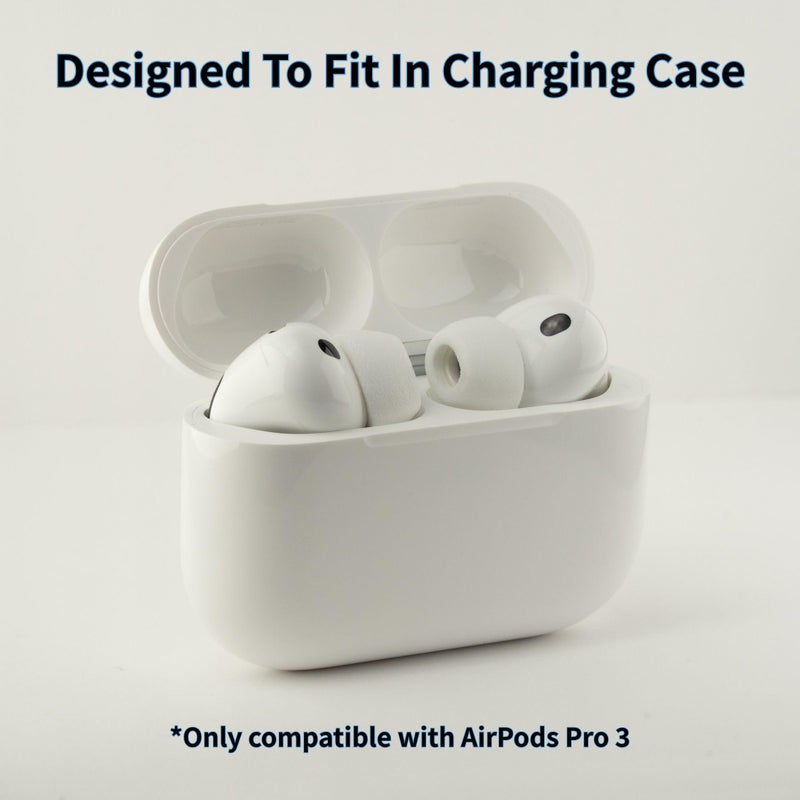 Comply TrueGrip MAX | Premium Memory Foam Replacement Earbud Tips for Apple AirPods Pro Gen 3 | Long Lasting Comfort, MAX Durability, Secure Fit, Superior Noise Isolation| White (Large) (1 Pair) - Image 3