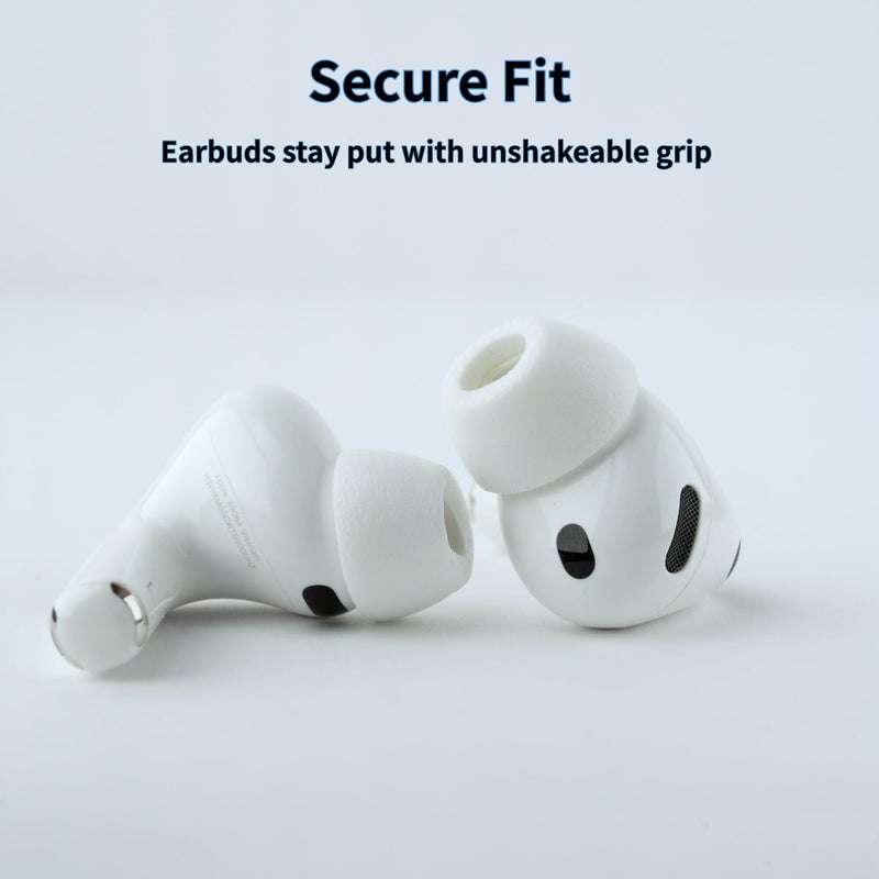 Comply TrueGrip MAX | Premium Memory Foam Replacement Earbud Tips for Apple AirPods Pro Gen 3 | Long Lasting Comfort, MAX Durability, Secure Fit, Superior Noise Isolation| White (Large) (1 Pair) - Image 5