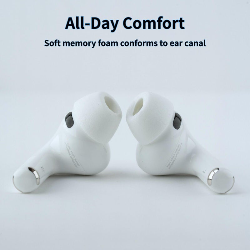 Comply TrueGrip MAX | Premium Memory Foam Replacement Earbud Tips for Apple AirPods Pro Gen 3 | Long Lasting Comfort, MAX Durability, Secure Fit, Superior Noise Isolation| White (Large) (1 Pair) - Image 4