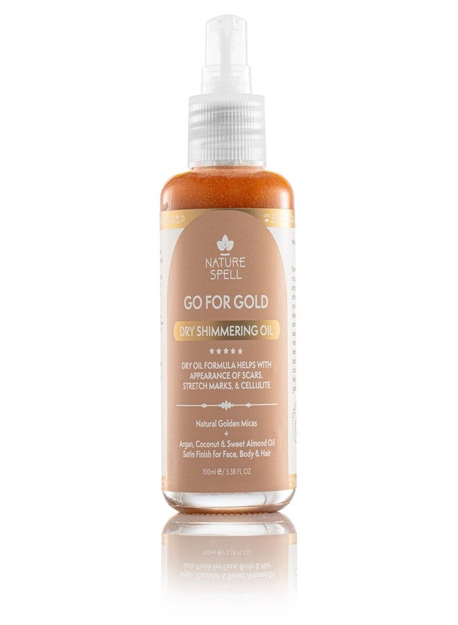 Nature Spell Go For Gold Shimmering Dry Oil - 100ml Glow Enhancing Oil for Face, Body & Hair - Lightweight, Non-Greasy, Nourishing Body Highlighter for Radiant Skin - Image 1