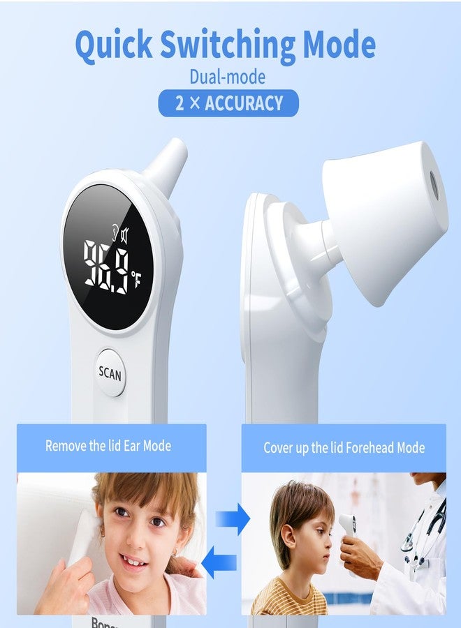 Boncare Ear and Forehead Thermometer, 2X Accuracy Infrared Digital Thermometer for Adults and Kids, 1 Second Reading, No Touch Baby with Fever Alarm - Image 2