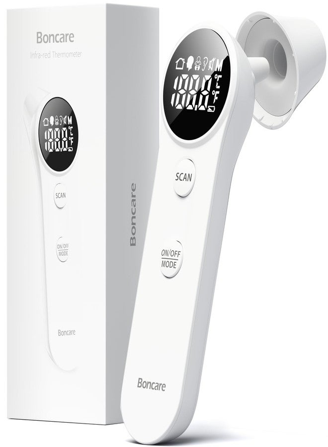 Boncare Ear and Forehead Thermometer, 2X Accuracy Infrared Digital Thermometer for Adults and Kids, 1 Second Reading, No Touch Baby with Fever Alarm - Image 1
