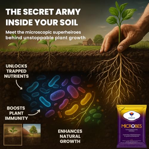 Utkarsh Microbes (Carrier Based Consortia Biofertilizer) & Vamoz-P (Mycorrhiza with 1200 IP/gm) Healthy Growth Booster, Enhances Nutrient & Water Uptake, Soil Aeration (Pack of 2; 900 gm of each) - Image 4