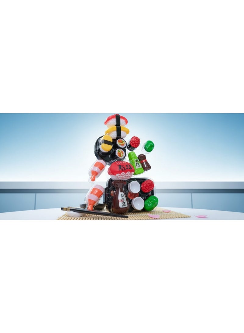 Bingo Yummy Sushi Playset – 31 PCS Pretend Japanese Food Toy Set | Educational Role Play Kitchen Toy for Kids | Chopsticks, Sushi Rolls, Soy Sauce & Wasabi Accessories | Age 3+ - Image 5