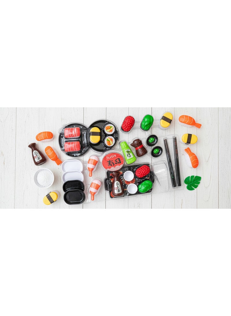 Bingo Yummy Sushi Playset – 31 PCS Pretend Japanese Food Toy Set | Educational Role Play Kitchen Toy for Kids | Chopsticks, Sushi Rolls, Soy Sauce & Wasabi Accessories | Age 3+ - Image 4