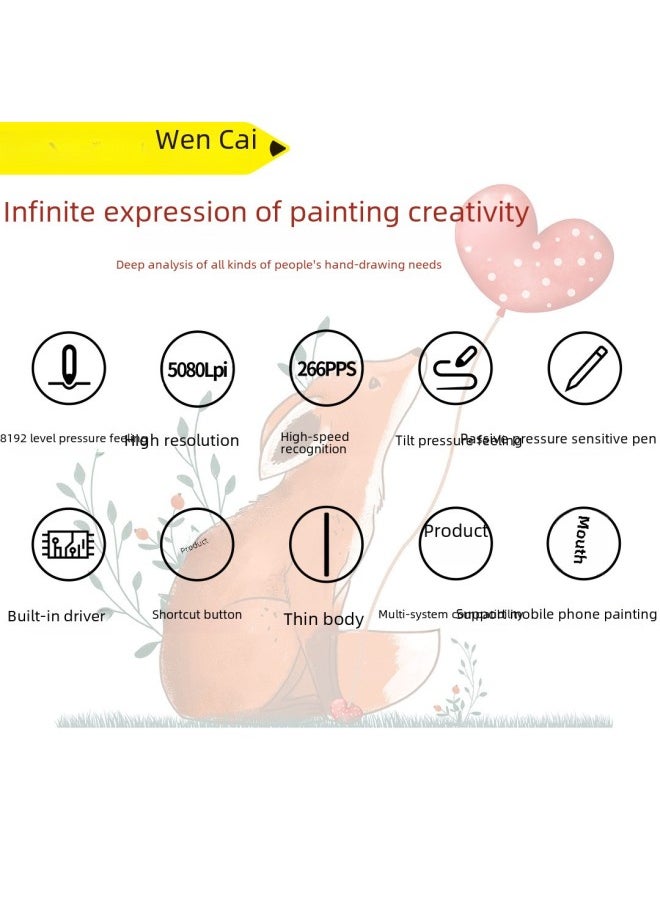 Vinsa Colorful Hand-drawn Board For Mobile Computer Drawing Stylus Pen Digital Tablet Without Power Supply-Color:Package 1-Size:36*24