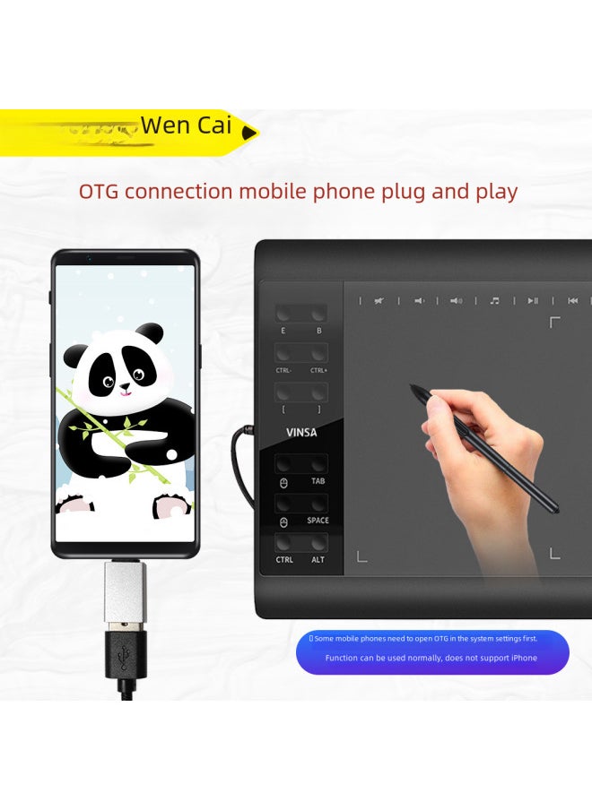Vinsa Colorful Hand-drawn Board For Mobile Computer Drawing Stylus Pen Digital Tablet Without Power Supply-Color:Package 1-Size:36*24