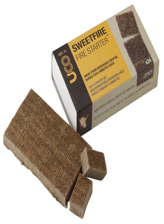 يو سي أو أعواد إشعال النار من نوع UCO Sweetfire المصنوعة من الوقود الحيوي، مناسبة للتخييم وحمل الحقائب والتأهب لحالات الطوارئ، عبارة عن أقراص إشعال، 24 قطعة - Image 1