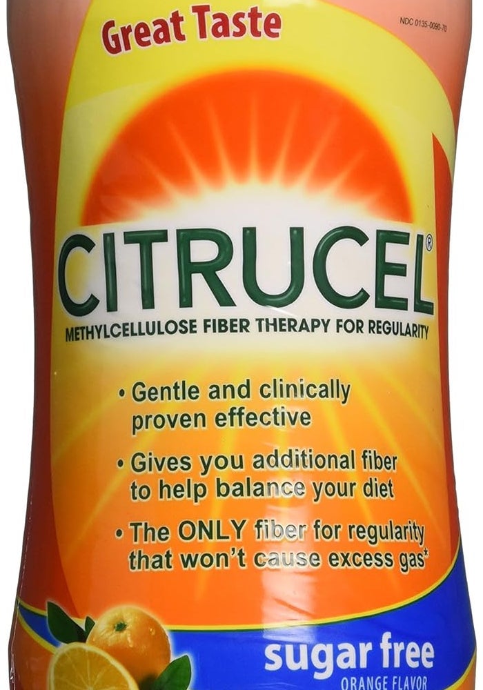 Citrucel Orange Sugar Free Laxative - 16.9 oz Methylcellulose Fiber Therapy for Regularity - Image 1