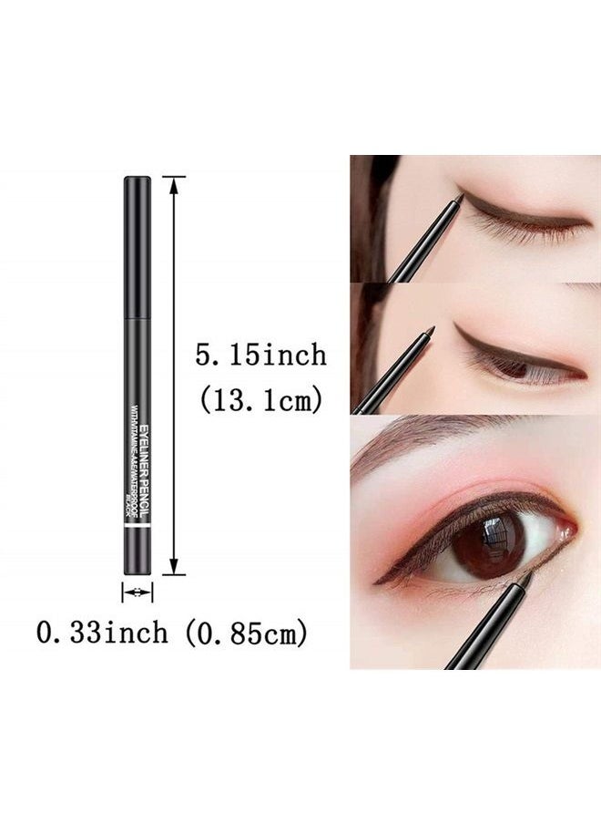 Go Ho - Black,Light Brown,Dark Brown Eyeliner Pencils,6 Pack Gel Eye Liner Makeup Pencil,High Pigment Smooth Eyeliner Stick,Soft Easy to Color Eye Liner Pen - Image 1