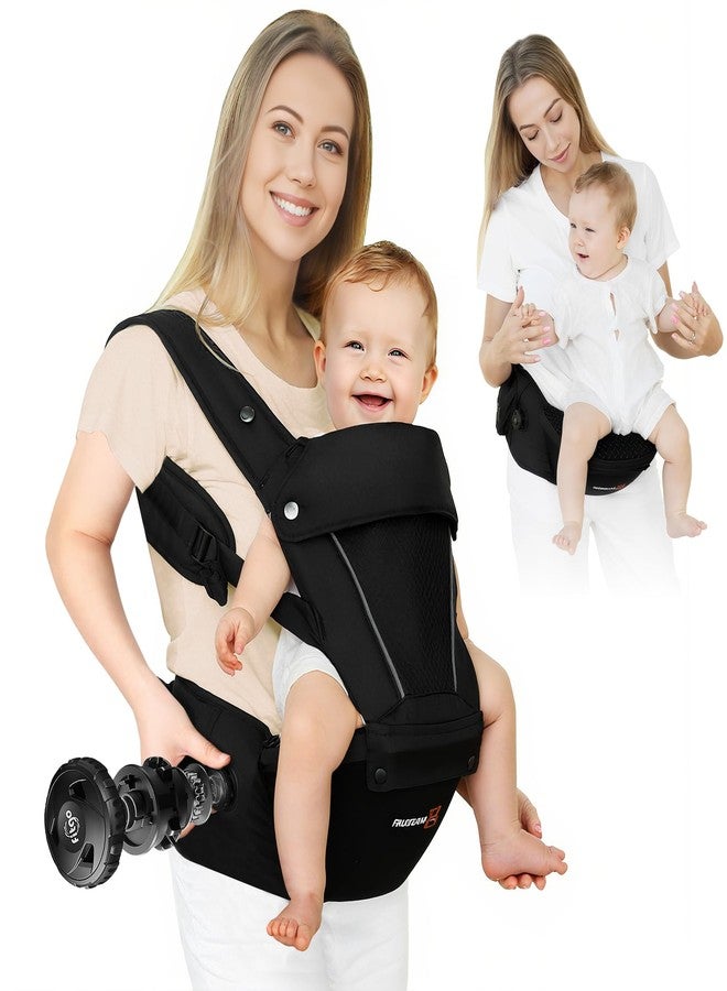 FRUITEAM Baby Carrier, Upgraded Adjustable Knob, 6-in-1 Baby Carrier Newborn to Toddler, Safety-Certified Baby Hip Seat Carrier, Perfect for Travelling Shopping Breastfeeding - Image 1