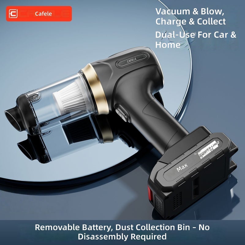 Cafele Wireless Car Vacuum Cleaner 120W 5KPa Suction Portable Handheld - Image 3