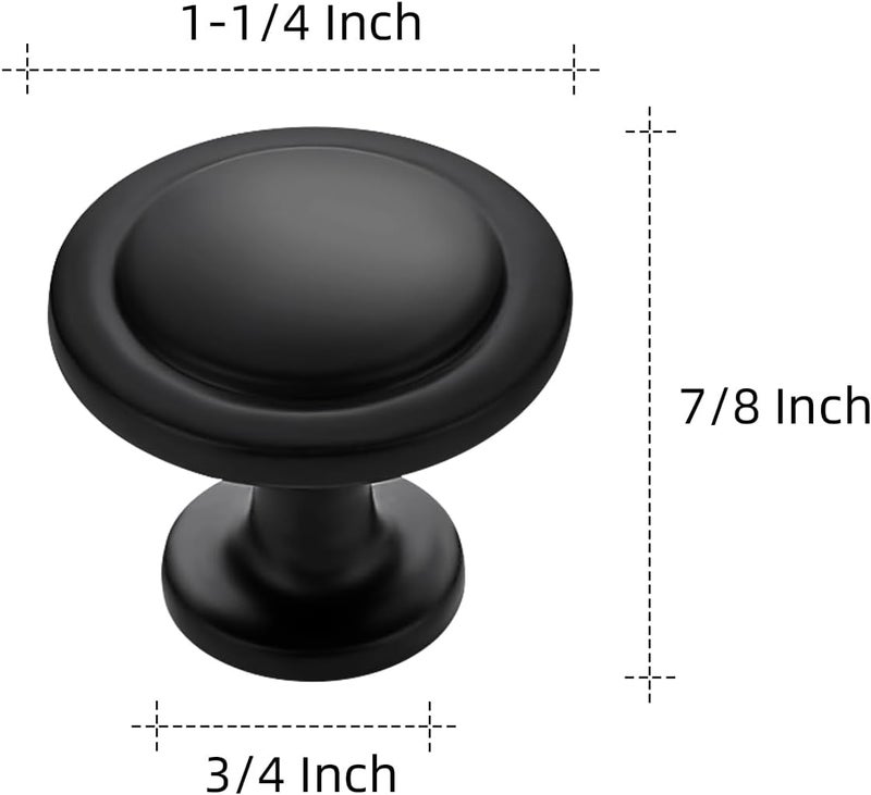 Ravinte 35 Pack 1-1/4 Inch Kitchen Cabinet Knobs Matte Black Zinc Pulls Door Handles for Dresser Drawers - Image 3