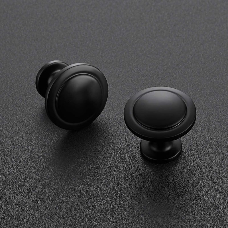 Ravinte 35 Pack 1-1/4 Inch Kitchen Cabinet Knobs Matte Black Zinc Pulls Door Handles for Dresser Drawers - Image 2