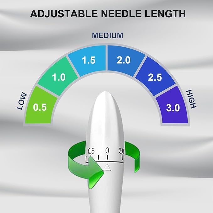 VENDEX VENDEX Derma Stamp for Hair Growth Titanium Coated Adjustable Needles 05mm to 3mm 140 Microneedling Stamp for Skin Repair Face Hair Beard Growth Reduces Acne Scars Safe Effective To Use - Image 5