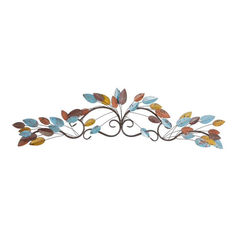 Deco 79 Metal Leaf Home Wall Decor Wall Sculpture Wall Art 43 x 2 x 10 Multi Colored