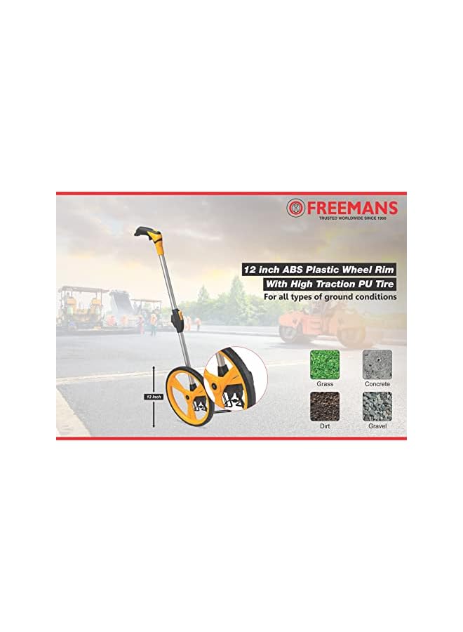 FREEMANS 10km Foldable Measuring Wheel/Rodometer with High Traction PU Tire and Soft Grip Handle - Image 5