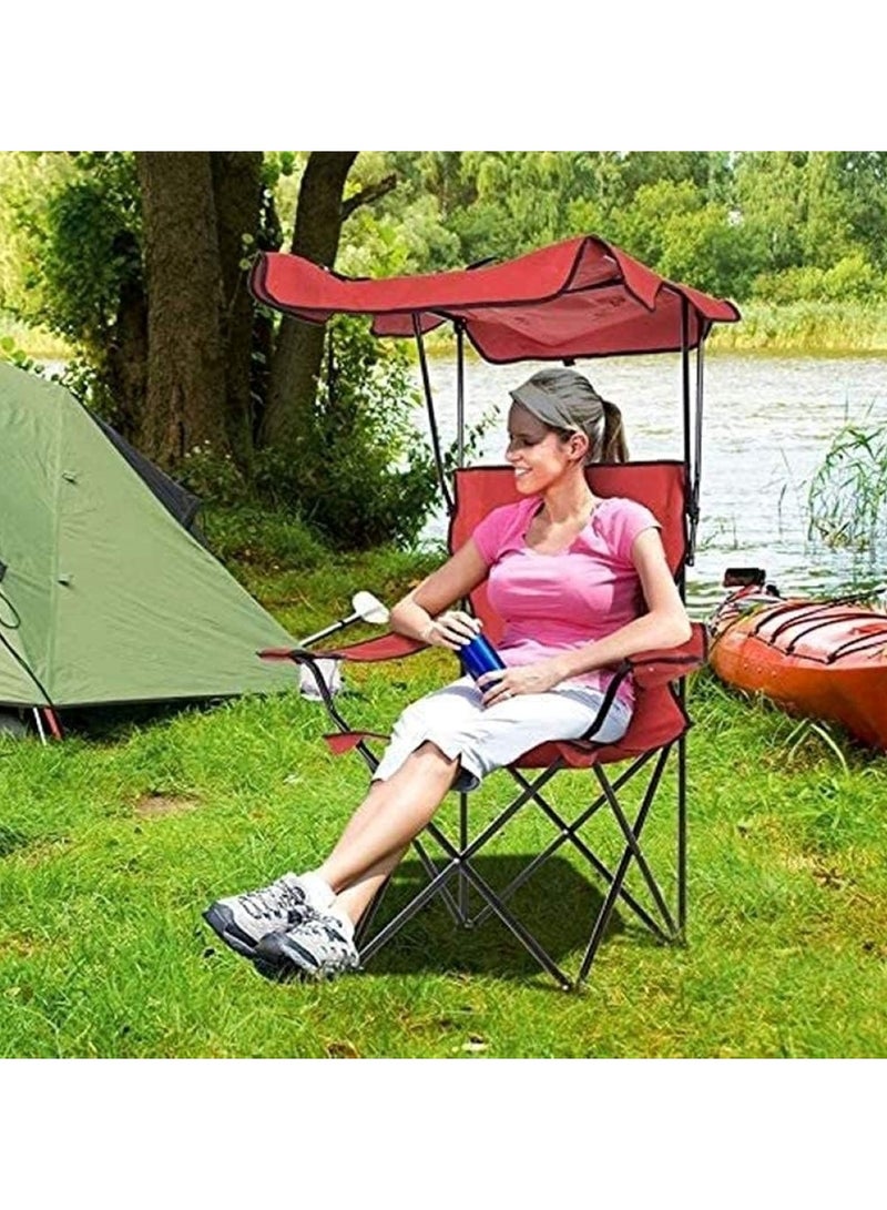 Huitich Portable Folding Beach Chair With Umbrella - Image 3