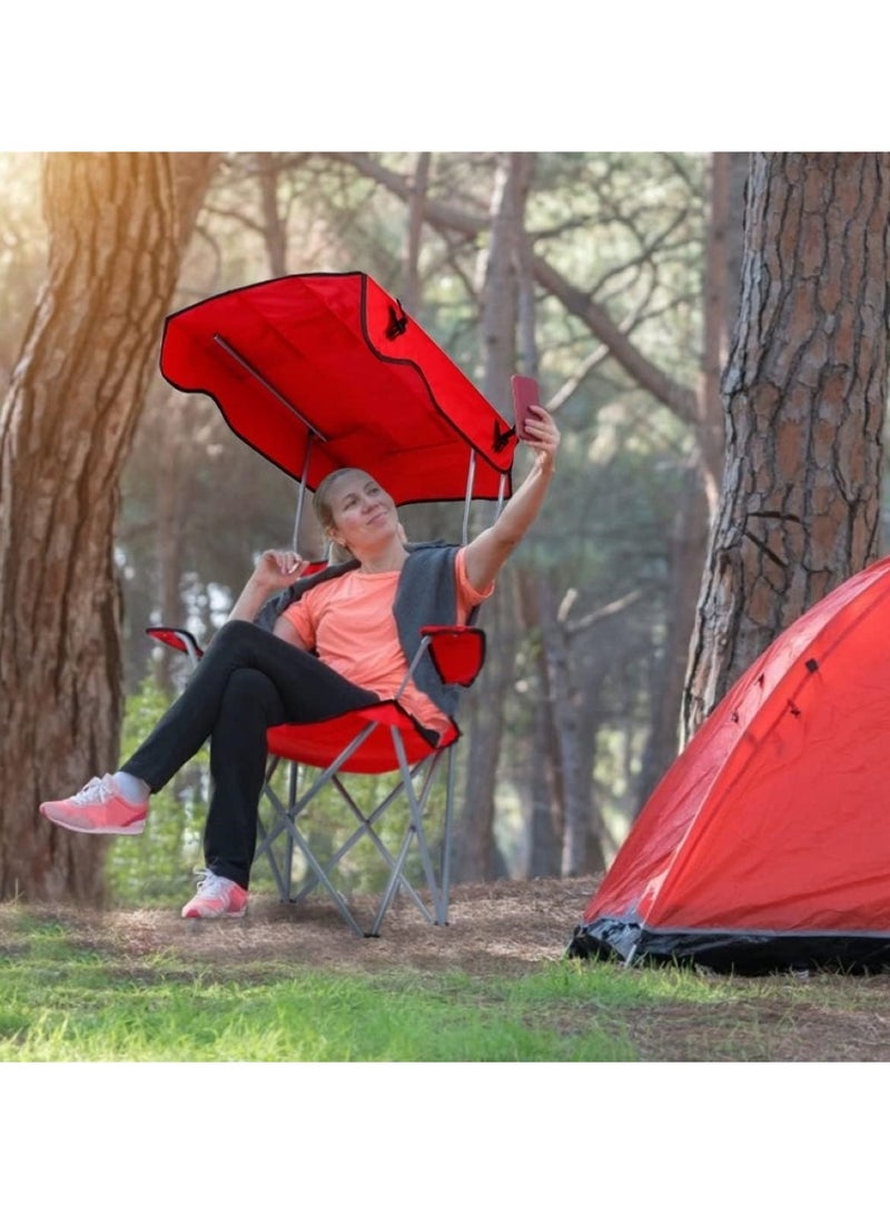 Huitich Portable Folding Beach Chair With Umbrella - Image 5