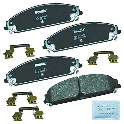 Bendix Priority1 CFC1058 Ceramic Front Brake Pads for Chrysler 200 2014-2013, 300 2018-2005, Dodge Avenger 2014-2013, Caliber 2009-2008, Challenger 2018-2009, Charger 2018-2006, Magnum 2008-2005 - Image 1