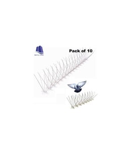 Generic 50cm Bird Spikes Strips with Stainless Steel Deterrent Spikes & 360 Degrees Acrylic Flexible Base – Cover Great Defenders for Flat or Curved Surface (Pack of 10)  - Image 2