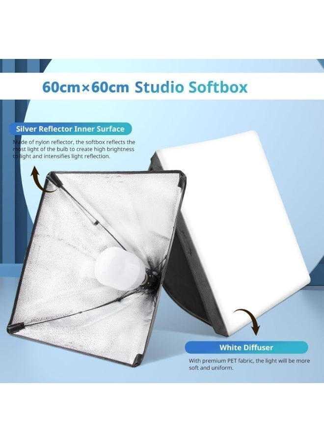 Pikengenus Softbox Lighting Kit, 24x24 inches Soft Box, 3000K-6000K Adjustable Color Temperature, Studio Lights for Photography/Recording/Live Streaming/Portraits Shooting - Image 4