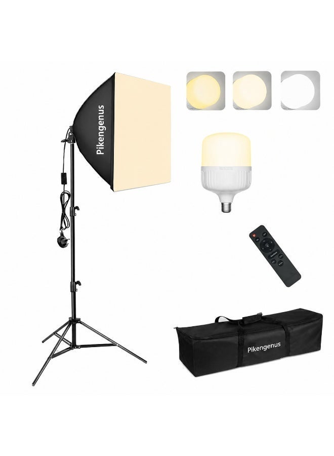 Pikengenus Softbox Lighting Kit, 24x24 inches Soft Box, 3000K-6000K Adjustable Color Temperature, Studio Lights for Photography/Recording/Live Streaming/Portraits Shooting - Image 1