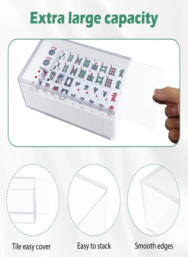 CIYOJA Mahjong Tile Case Only - American Mahjong Tile Storage Box with Pull-Out Drawer, Fits 1.2" x 0.9" x 0.5" Tiles, Durable Mahjong Carrying Case Organizer - Image 3