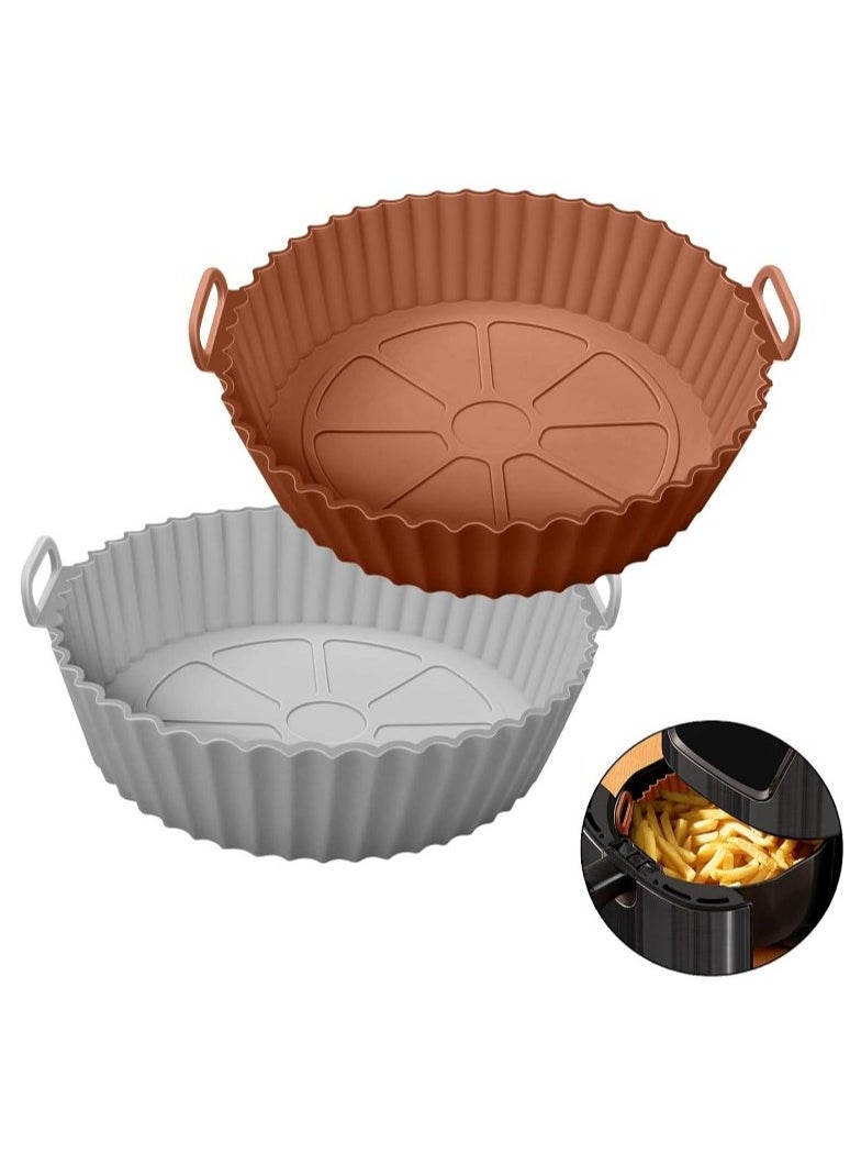 Generic 2-Pack Round Silicone Air Fryer Molds – Non-Stick, Reusable Liners for 3–5.7L Air Fryers, Oven-Safe & Food-Grade (Multicolor)  - Image 1