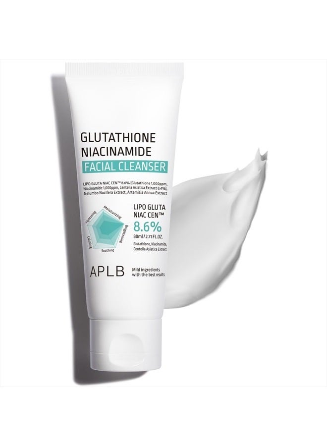 APLB Glutathione Niacinamide Facial Cleanser | LIPO GLUTA NIAC CEN™ 8.6% 2.71 FL.OZ/Korean Skincare, Cares for Tighten Pores & Sebum, Long lasting nourishment and deep moisture for soft skin  - Image 1