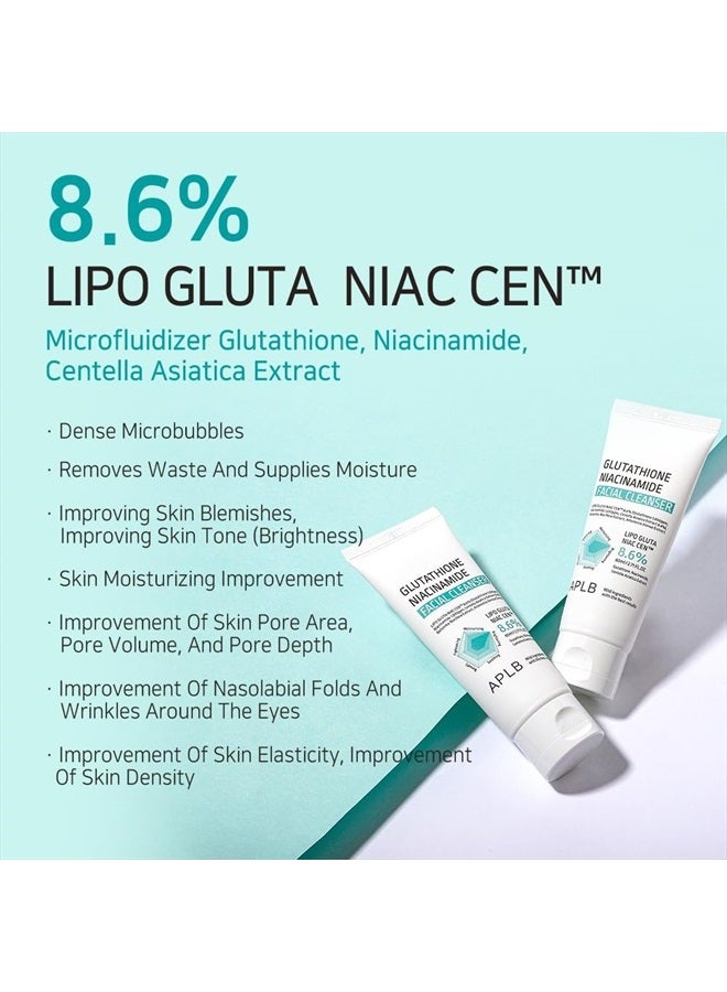 APLB Glutathione Niacinamide Facial Cleanser | LIPO GLUTA NIAC CEN™ 8.6% 2.71 FL.OZ/Korean Skincare, Cares for Tighten Pores & Sebum, Long lasting nourishment and deep moisture for soft skin  - Image 3