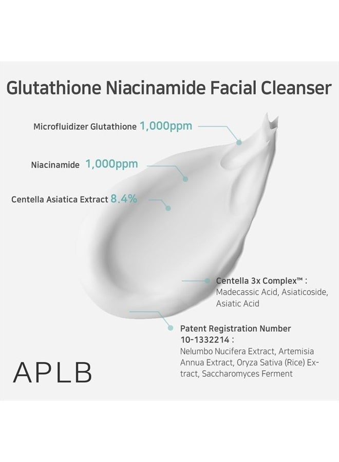 APLB Glutathione Niacinamide Facial Cleanser | LIPO GLUTA NIAC CEN™ 8.6% 2.71 FL.OZ/Korean Skincare, Cares for Tighten Pores & Sebum, Long lasting nourishment and deep moisture for soft skin  - Image 4
