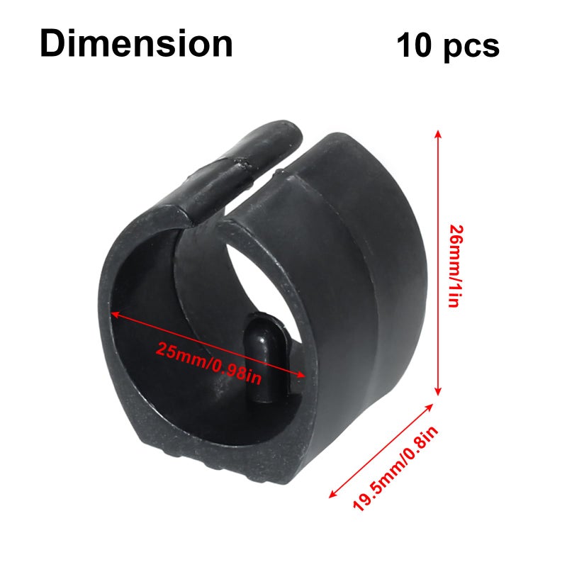 Eilumduo 10Pcs Black Plastic U-Shape Caps, 25Mm Dia. Chair Tubing Pipe Foot Cap Floor Glides Cover Tips For Furniture Leg - Image 2