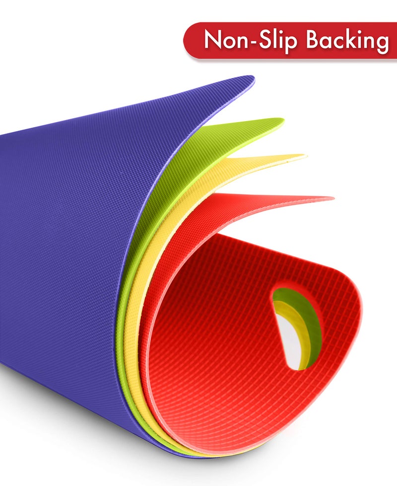 Dexas Heavy Duty Grippmat Flexible Cutting Board Set of Four, 11.5 x 14 inches, Blue, Green, Yellow and Red,6554PK - Image 2