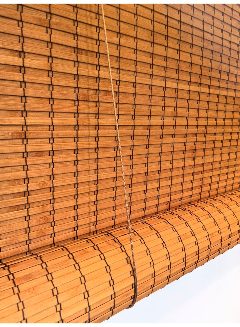 APLUS Bamboo blinds made of natural bamboo Basic color: beige with interwoven colors. Easy to install. Installation tools included. - Image 1