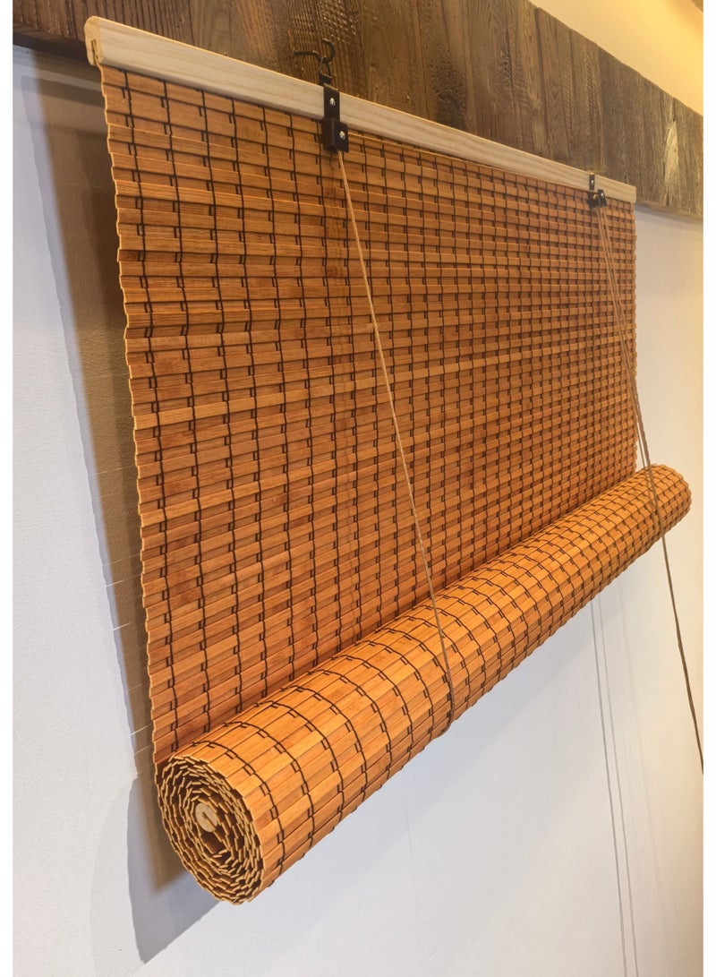 APLUS Bamboo blinds made of natural bamboo Basic color: beige with interwoven colors. Easy to install. Installation tools included. - Image 3