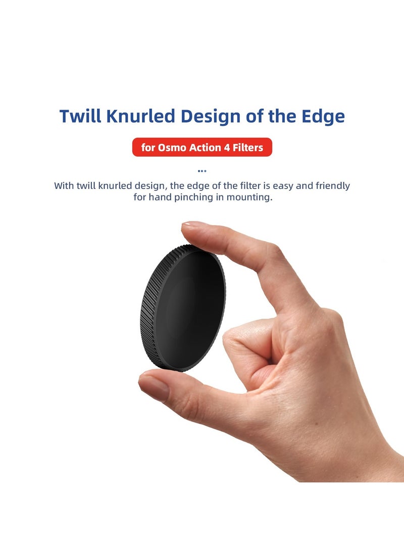 Lens Fiter Set for DJI Action 5Pro Action 4 Camera Accessories 4-Pack ND64 ND32 ND16 ND8 Polarizing Neutral Density HD Filter Lens Protective Protector Cover for DJI Osmo Action - Image 5