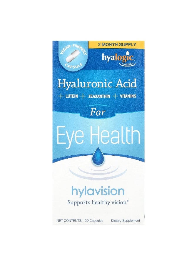 Hyalogic Hyalogic, Hylavision, Hyaluronic Acid + Lutein + Zeaxathin + Vitamins, 120 Capsules  - Image 1