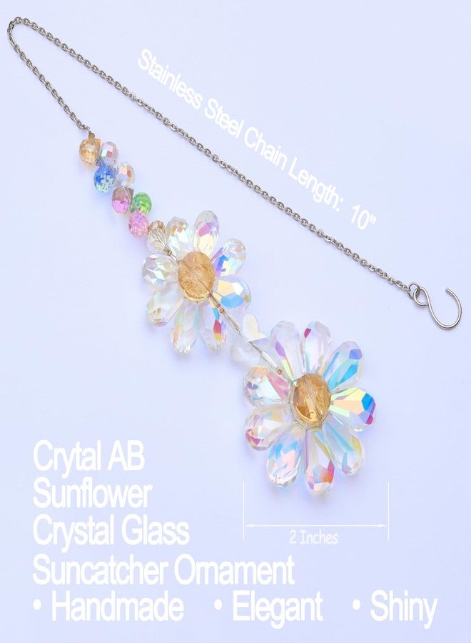 PEDOBO Crystal Flower Suncatcher Hanging Ornament, Rainbow Maker Window Sun Catcher Indoor Outdoor Patio Garden Decor (Crystal AB) - Image 2