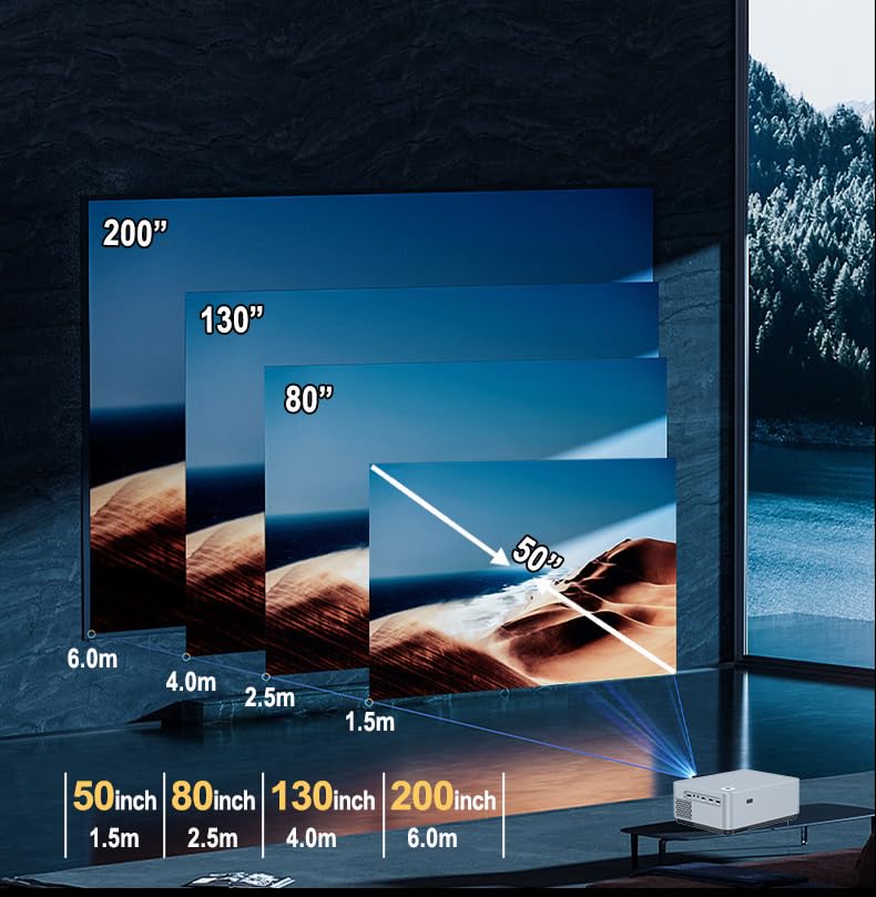 Play MP1-A Smart WiFi 3D 4k Full HD LED Electric Focus Android11 2+16GB Bluetooth 4D Keystone|300-inch Display 1920x1080P HDMI,USB, AV| Portable Mini Digital Home Theater Projector - Image 5